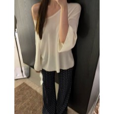 批发韩系百搭白色斜肩<b class='q'>七分袖</b><b class='q'>t</b><b class='q'>恤</b>女早秋季