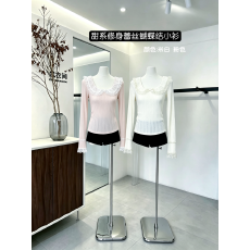 批发Lukira 焦糖暖茶 蕾丝边<b class='q'>娃娃领</b>修身提花针织长袖<b class='q'>T</b><b class='q'>恤</b>女秋季上衣