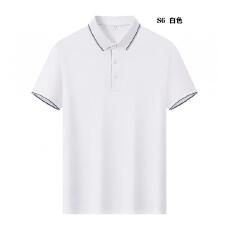 批发绒纺珠地40支双股高支长绒棉Polo男女同款<b class='q'>短袖</b>翻领