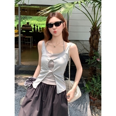 批发假两件挂脖吊带背心女夏季外穿2025<b class='q'>新款</b>内搭打底辣妹无袖小衫上衣